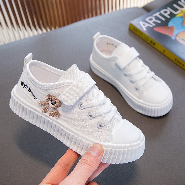 Korean version of children's canvas shoes 2025 summer new girls cloth shoes fashion boys board shoes soft soles boys classmates tide