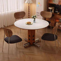 Round table retro style retro round dining table small apartment negotiation scandinavian bauhaus solid wood slate for home dining table