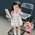Summer princess cute girls' dress new pink cartoon baby tulip sleeveless sweet dress