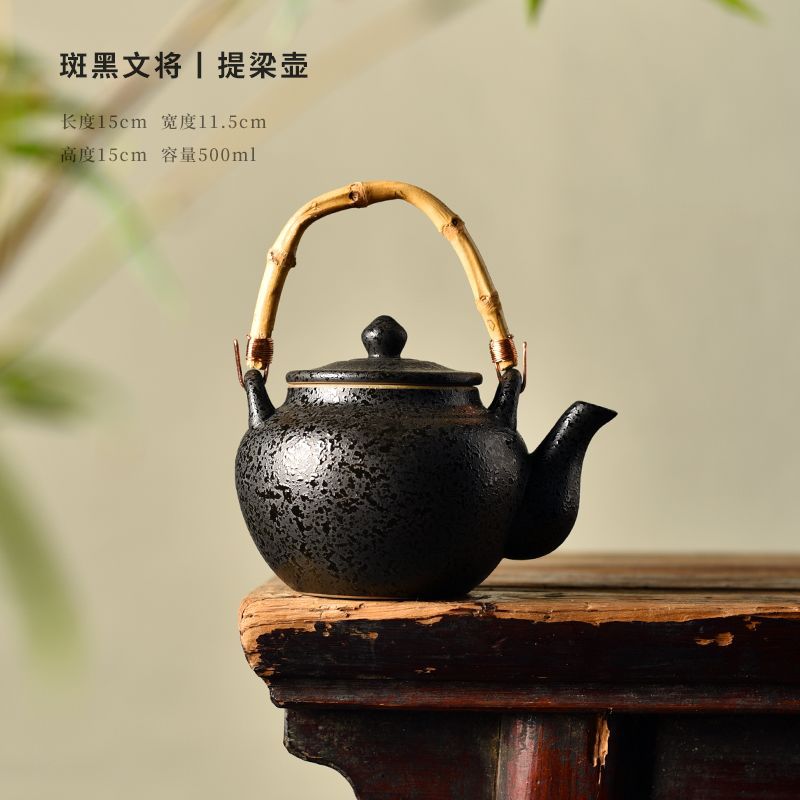 Stove tea kettle suit complete set of cast iron charcoal stove liangyi hook charcoal stove boiling water ceramic for home teapot handle kettle