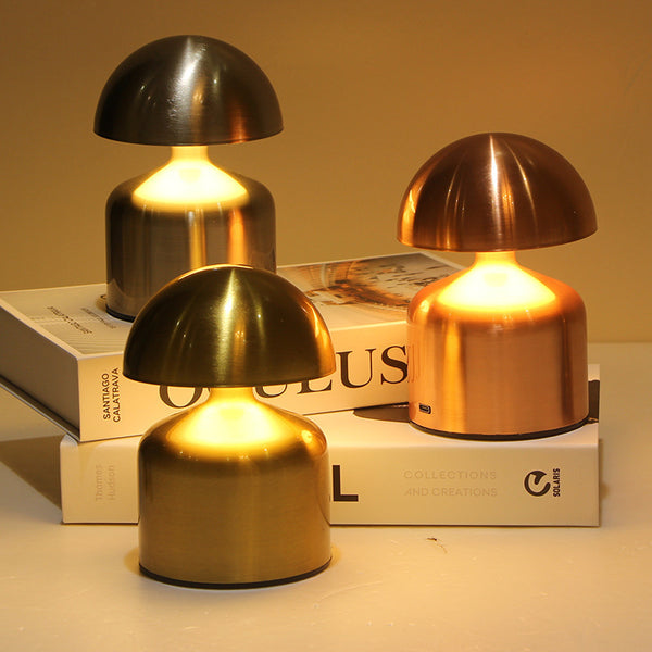 Cross-border Nordic ins simple metal pier pier dumbbell desk lamp USB charging three-color touch night lamp desk lamp