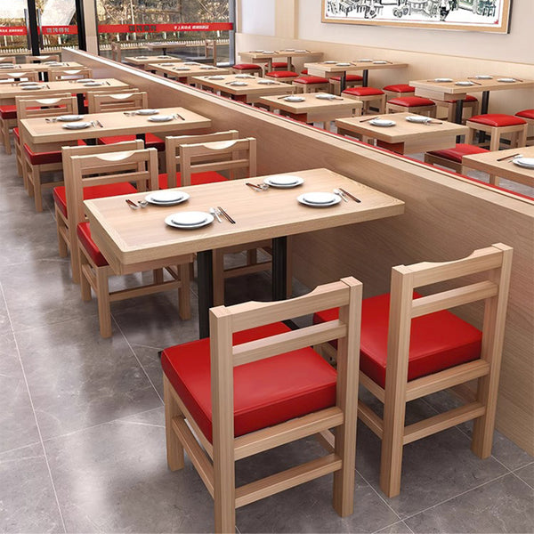 MiCun bibimbap same restaurant solid wood stool restaurant table and chair combination commercial red pink noodle restaurant fast food dining table