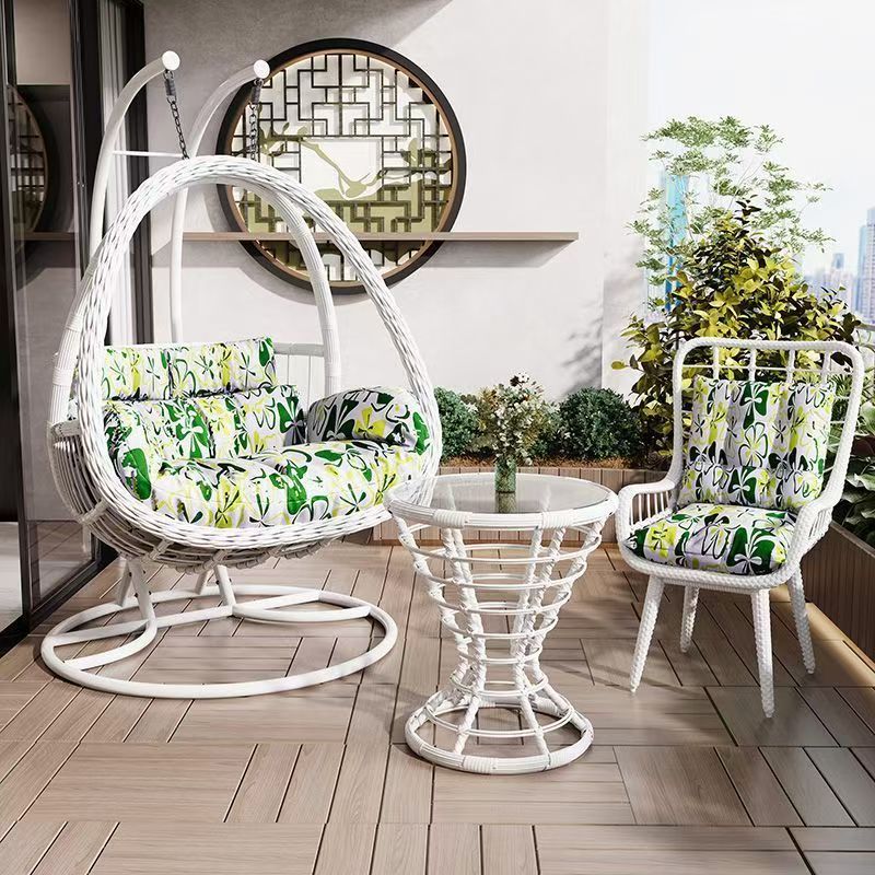 Lazy hammock hanging basket rattan chair for home cradle chair indoor balcony hanging chair courtyard bird's nest hanging plant double swing