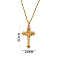 【titanium steel】necklace for women, cross-border fashion, full diamond colorful zircon cross pendant, high-end clavicle chain jewelry