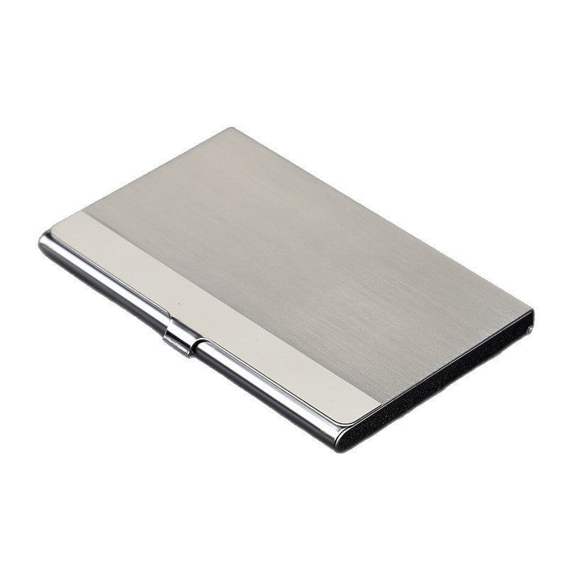 High-quality stainless steel wavy business card box Cross light surface series Metal business card holder Medium light business card box