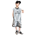 Boys'  summer new arrival: sporty letter print t-shirt & sleeveless set - trendy brand, relaxed fit, casual style