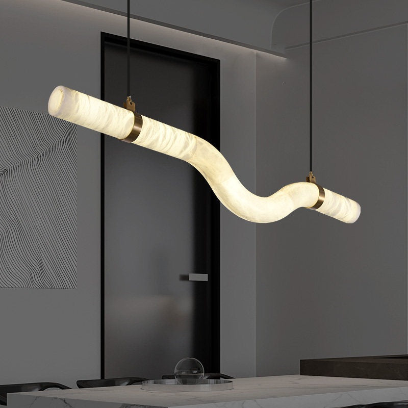 new restaurant imitation marble chandelier round stylish designer sample room art house ring living room lamp