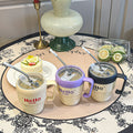 Influencer-style letter handle mug, trendy instagram coffee cup, high-end, niche, cute, with straw, glass water cup, customizable