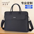 Large capacity men's tote bag document bag shoulder strap business file waterproof briefcase canvas briefcase portfolio