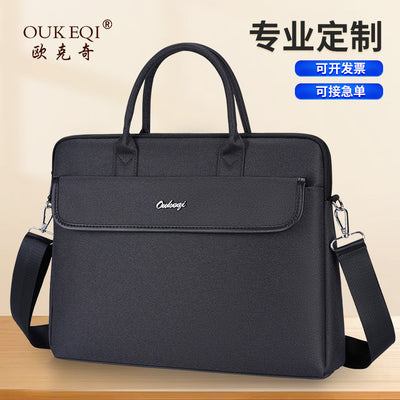 Large capacity men's tote bag document bag shoulder strap business file waterproof briefcase canvas briefcase portfolio