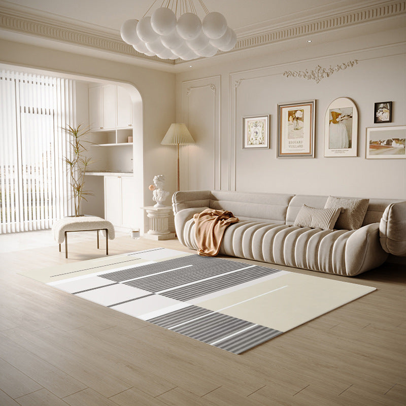 Minimalist geometric living room rug - in stock - printed bedroom area rug - stain-resistant floor mat - modern style sofa coffee table blanket