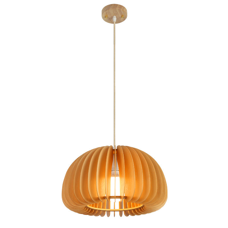 Zhongshan lighting manufacturers creative minimalist study restaurant B & B bar living room Nordic bedroom wood pumpkin chandelier