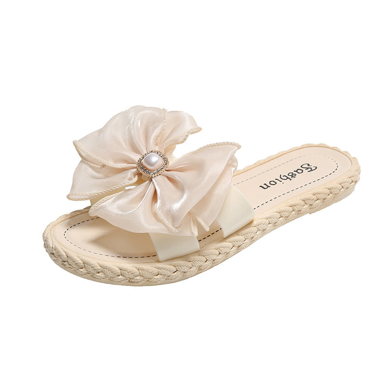 Summer new arrivals: women's fashion pearl & floral flip-flops - perfect for beach, vacation, and everyday wear. versatile, flat, non-slip thong sandals