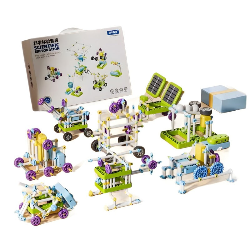 Children's electric educational building blocks - physics gears & mechanical assembly puzzle toy for elementary and middle school students - student-specific diy kit
