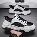 2025 spring men's new breathable white sneakers, trendy versatile chunky sole athletic casual skate shoes, dad shoes