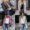 2025 spring european and american cross-border e-commerce women's fashion amazon new arrival multi-color sequin long sleeve chic blazer