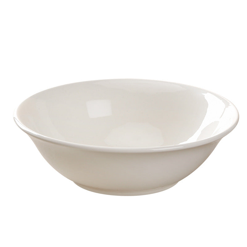 Ceramic bowl for home eating 2025 new arrival pure white rice bowl wonton soup bowl commercial noodle bowl restaurant thickened bowl