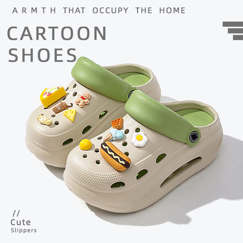 2025 new women's wedge platform clogs - summer outdoor wear, thick sole, two-wear style, chunky heel, non-slip beach sandals & slippers