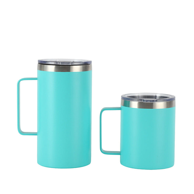 export insulated tumbler, 12/14oz double-walled stainless steel coffee mug with handle, business gift office mug