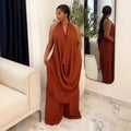 European and american cross-border women's fashion:  summer new arrival - chic and stylish halter neck irregular strap top and pants set