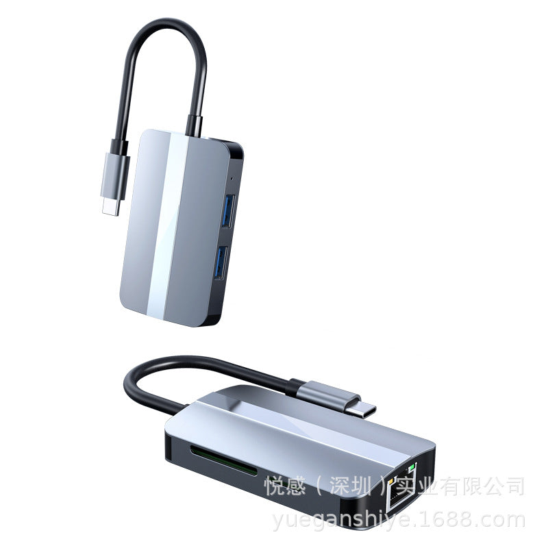 docking station usb3.0hub splitter is suitable for apple type-c to rj45 network card hub