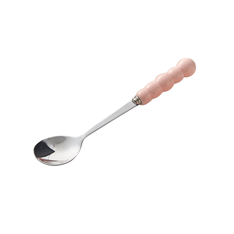 Influencer-approved creamy fruit fork set: electroplated, luxe storage jar, high-value coffee table decor, fruit picks