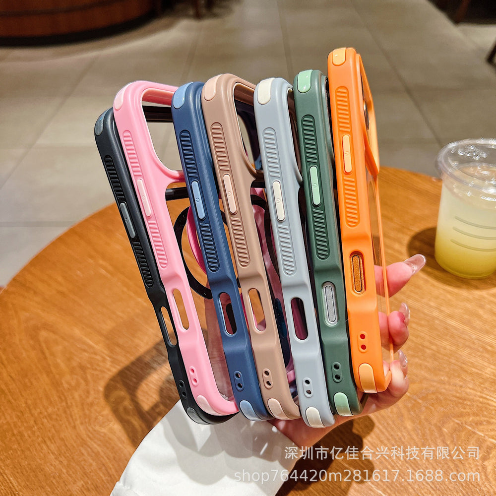 Cool three-in-one magnetic anti-slip edge strip suitable for iphone 17promax mobile phone case apple 11 anti-fall case 13