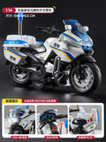 Alloy motorcycle toy for boys, racing simulation motorcycle model, iron horse police car, children's pull-back toy car gift
