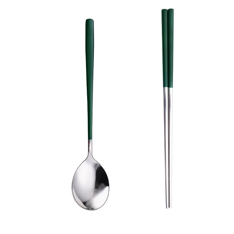 Daoqi 304 stainless steel portable tableware high value gift box spoon chopsticks two-piece set creative simple Korean tableware
