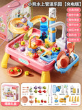 Pink electric water dispensing multifunctional dishwasher [gift box] + rechargeable battery