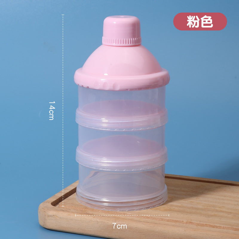 Infant simple milk powder grid has three layers and four layers, independent layered milk powder grid, children's portable rotating milk powder box