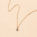 Wholesale diamond-encrusted choker necklace - european & american cross-border jewelry, minimalist versatile alloy flower pendant necklace for women, sweater chain