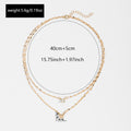 Butterfly necklace wholesale cross-border jewelry double layered clavicle chain women's niche high-end light luxury diamond-studded sweater chain