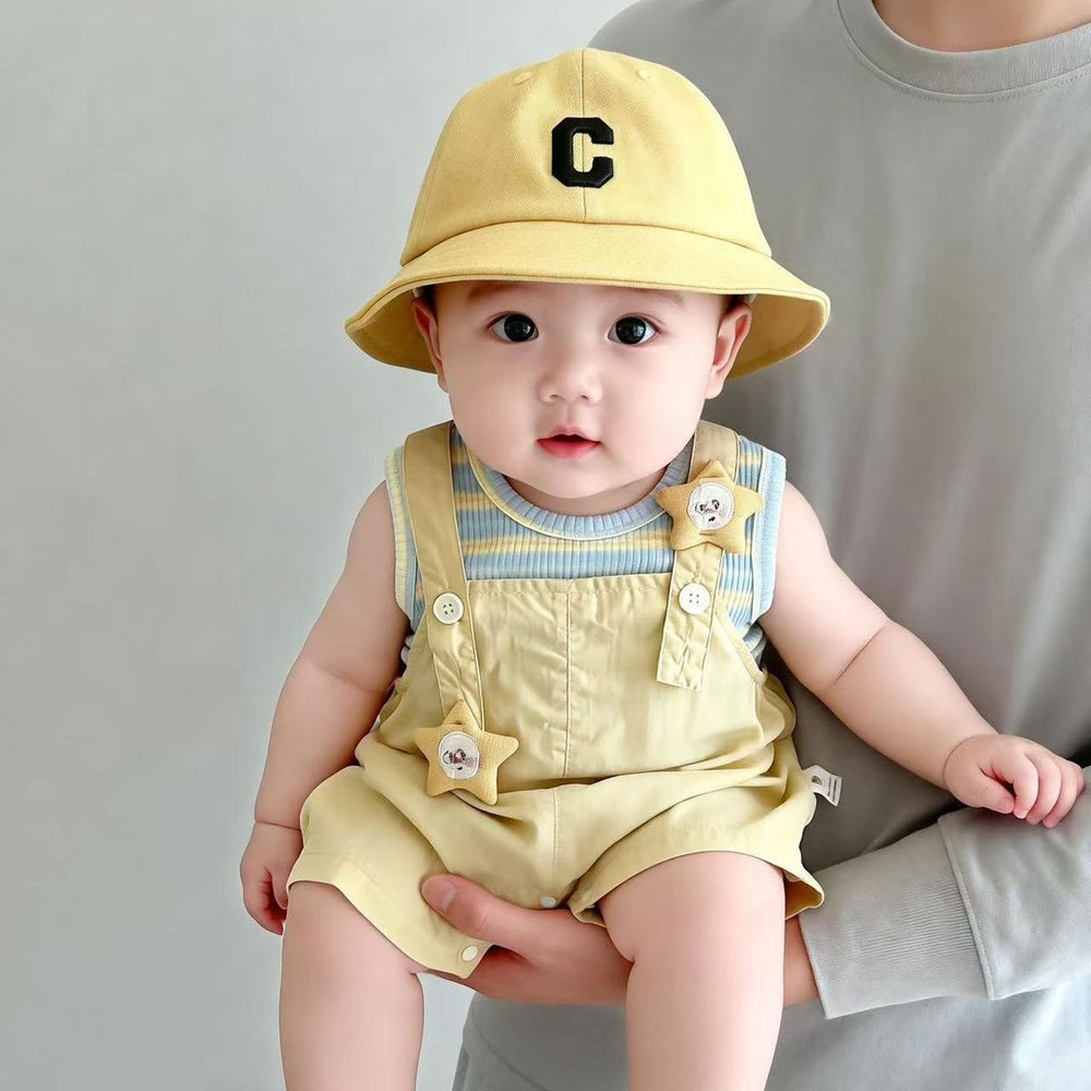 Summercute style baby overalls suitsummer style cartoon outing two-piece setsummercute suit trendy