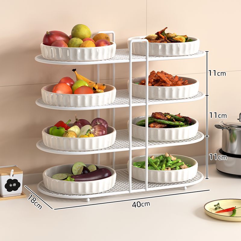 Kitchen multifunctional storage rack, dish rack, storage artifact, dishes, plates, spices, countertop, multi-layer simple tableware rack