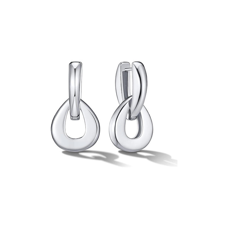 European and american cross-border new fashion high-end electroplated 18k gold statement earrings for women - minimalist earrings, european and american style