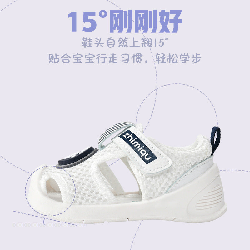 Baby sandals for boys, summer first walker shoes, 0-1-2 years old infant anti-slip soft sole mesh shoes for babies and toddlers, baby girl shoes