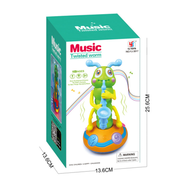 Cross-border export  electric lighting music saxophone twisting bug, enlightenment early education educational toy wholesale