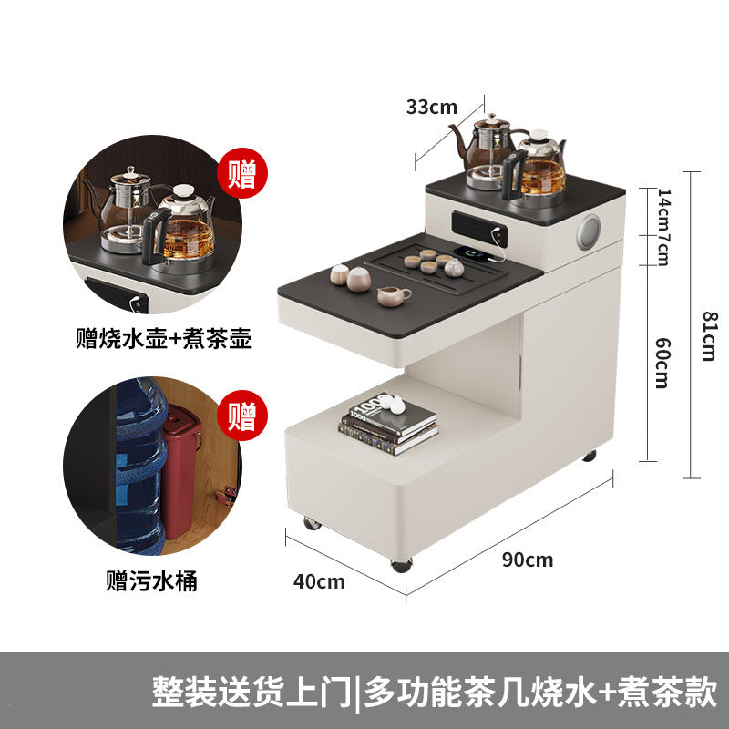 Movable coffee table small apartment multi-functional side cabinet water boiling tea bluetooth audio side sofa side table tea cabinet
