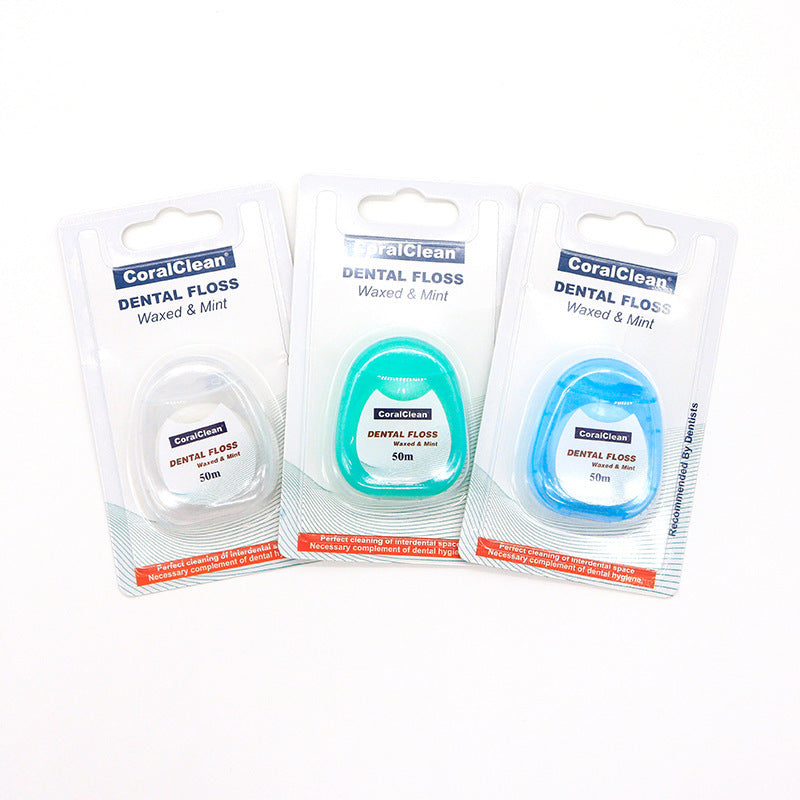 Mint Dental Floss Rolling Round Line Orthodontic Care Micro Wax Adult Dental Floss Stick Cleaning Floss 50 Meters Portable Box