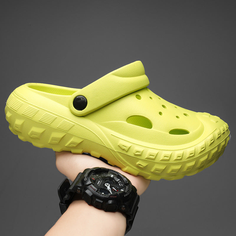 Foreign trade hole shoes men's summer outer wear bag head dual-purpose slippers tire bottom leisure beach large size slippers wholesale