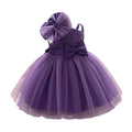 Girls' sequin runway princess dress - new baby girl tulle tutu skirt - kids' bowknot first birthday dress