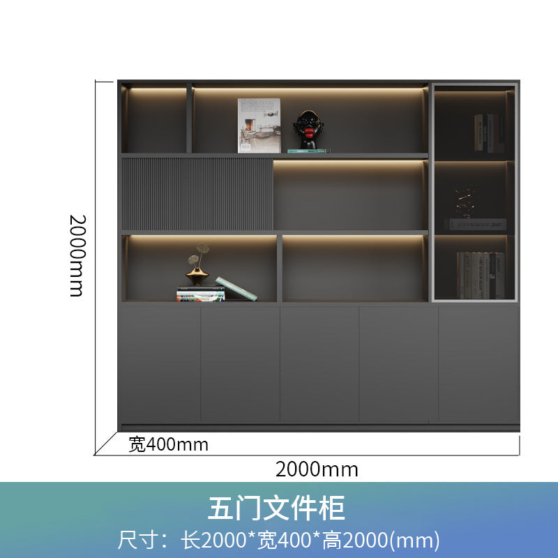 Boss office background cabinet bookcase file cabinet wooden information cabinet storage cabinet wall floor cabinet office furniture