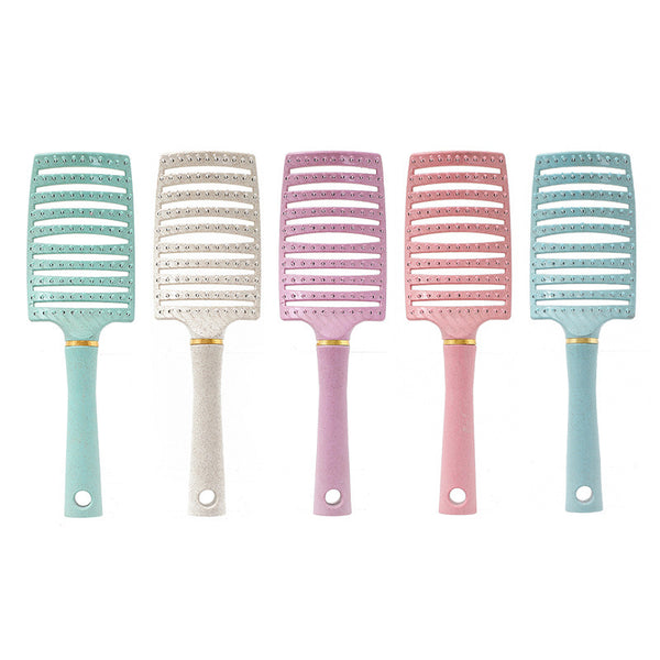 Wheat straw degradable wide tooth ribs comb is suitable for curly hair care fluffy comb Rib comb