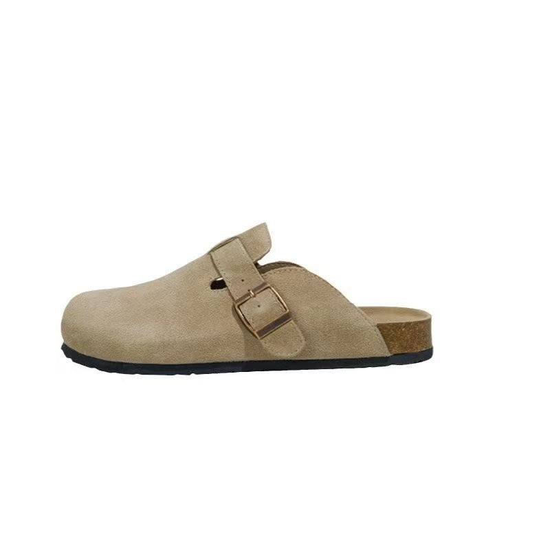 2025 new berkenstock women's outdoor korean style half-slipper thick-soled birkenstock slip-on lazy closed-toe slippers wholesale