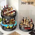 360-degree rotating spice rack - kitchen seasoning organizer, multi-functional condiment storage box and shelf