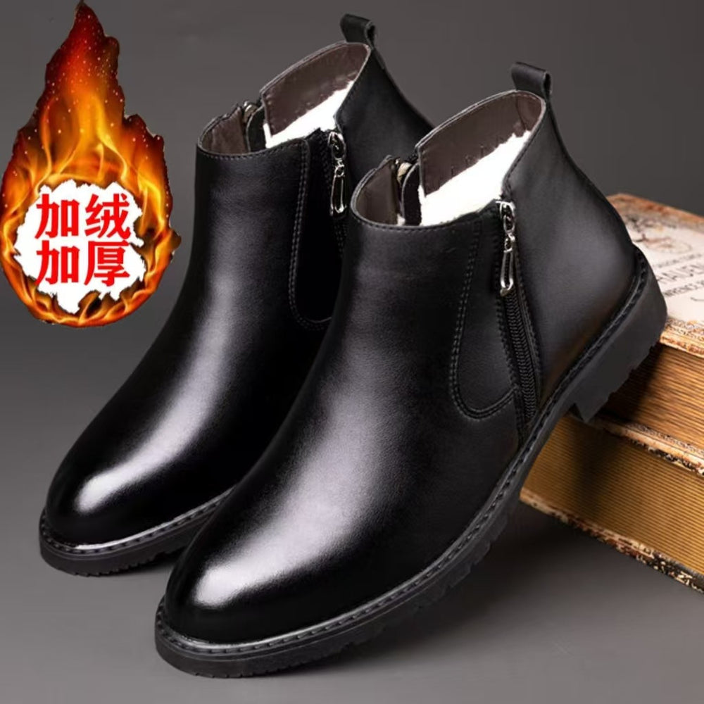 Winter new arrivals: stylish and minimalist men's high-top cotton shoes - versatile, warm, comfortable, fleece-lined, extra thick, casual snow boots