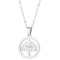 European and american cross-border new jewelry stainless steel inner ring hollow tree of life pendant necklace women's fashion popular necklace