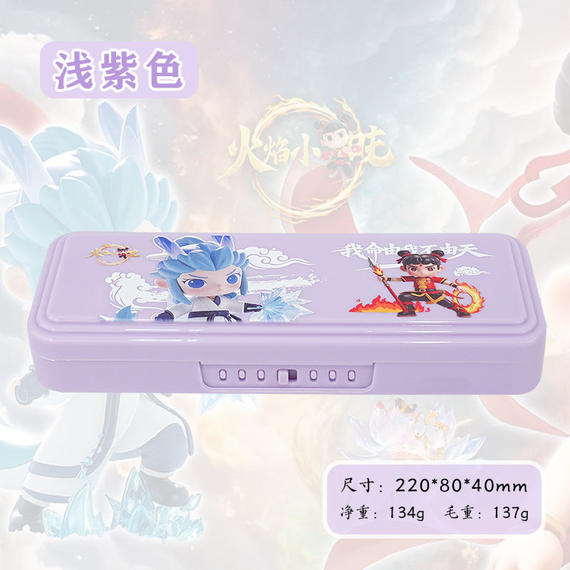 New Xiaozha devil child stationery box boy password pencil case male kindergarten primary school students large-capacity pencil case