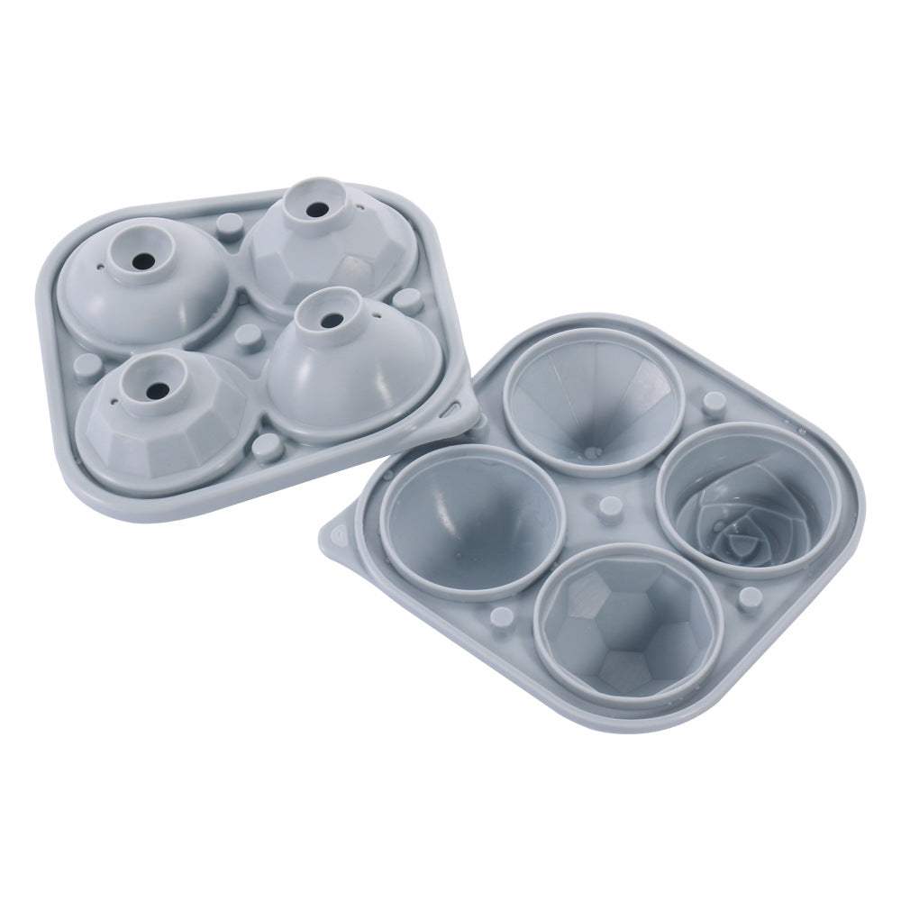 Creative rose silicone ice box multi-shape 4 grid with cover round 5CM easy demoulding silicone ice cube mold